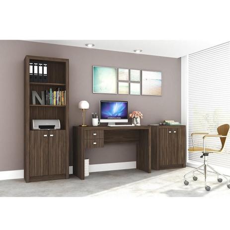 Conjunto Home Office CB01 com Escrivaninha, Armário Alto e Armário Baixo Nogal Casa da Mobília é boa?