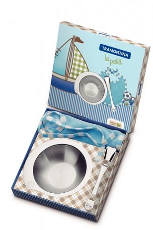Conjunto Infantil 3 Peças LE PETIT Azul Tramontina Menor preço em Conjunto Infantil 3 Peças LE PETIT Azul Tramontina
