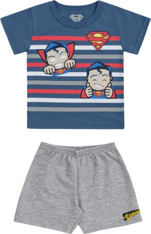 Conjunto Infantil Bebê Camiseta + Bermuda Super Homem Menino - Marlan Menor preço em Conjunto Infantil Bebê Camiseta + Bermuda Super Homem Menino - Marlan