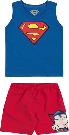 Conjunto Infantil Bebê Menino Regata e Bermuda Super Homem - Marlan Menor preço em Conjunto Infantil Bebê Menino Regata e Bermuda Super Homem - Marlan