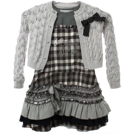 Conjunto Infantil Blusa e Vestido e Casaco - 1+1 Menor preço em Conjunto Infantil Blusa e Vestido e Casaco - 1+1