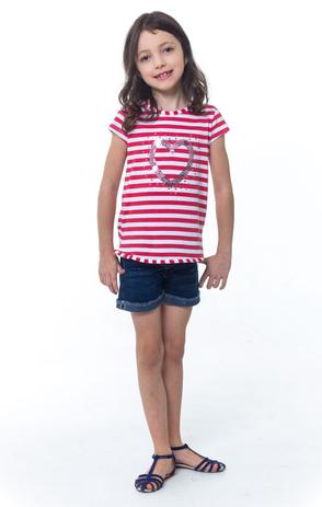 Conjunto Infantil Blusa Listra + Bermuda Jean - Tamanho 8 - Casa de bonecas Menor preço em Conjunto Infantil Blusa Listra + Bermuda Jean - Tamanho 8 - Casa de bonecas