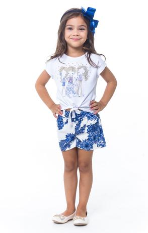 Conjunto Infantil Blusa + Shorts Estampado - Tamanho 4 - Casa de bonecas é boa?