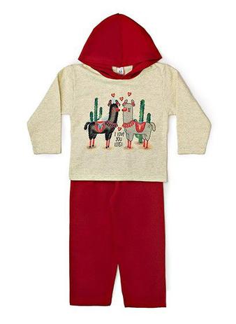 Conjunto Infantil Com Capuz Mescla Banana - Cleomara Menor preço em Conjunto Infantil Com Capuz Mescla Banana - Cleomara