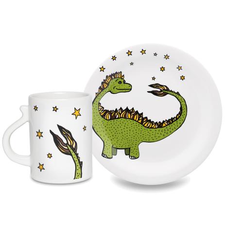 Conjunto infantil com prato e caneca - dinossauro - oxford - Oxford daily Menor preço em Conjunto infantil com prato e caneca - dinossauro - oxford - Oxford daily
