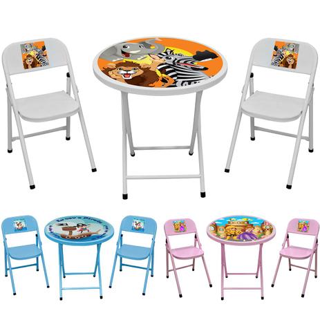 Conjunto Infantil Escolar Mesa com 2 Cadeiras Dobrável - Aço Mix é boa?