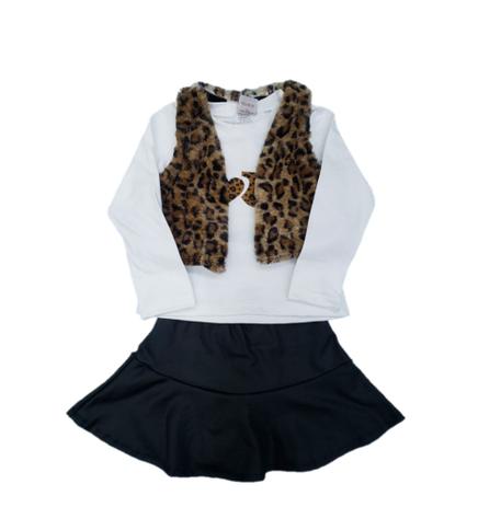 conjunto infantil feminino saia e blusa