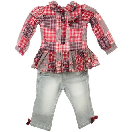 Conjunto Infantil Feminino Bata e Calça Jeans - 1+1 Menor preço em Conjunto Infantil Feminino Bata e Calça Jeans - 1+1