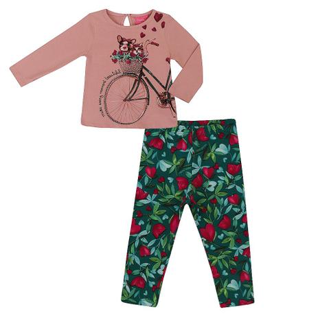 Conjunto Infantil Feminino Momi Blusa e Legging Bike Menor preço em Conjunto Infantil Feminino Momi Blusa e Legging Bike