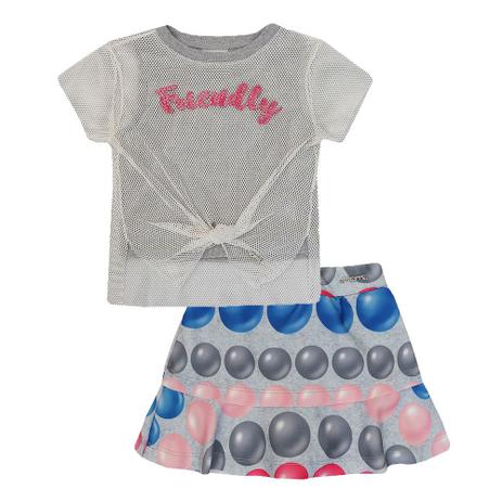 Conjunto Infantil Feminino Momi Blusa e Saia Short Bolas Menor preço em Conjunto Infantil Feminino Momi Blusa e Saia Short Bolas