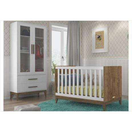 Conjunto Infantil Guarda Roupa Nature Glass e Berço Nature Branco Acetinado com Eco Wood - Matic Menor preço em Conjunto Infantil Guarda Roupa Nature Glass e Berço Nature Branco Acetinado com Eco Wood - Matic