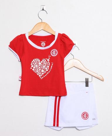 Conjunto Infantil Internacional Short Saia Oficial - Revedor Menor preço em Conjunto Infantil Internacional Short Saia Oficial - Revedor