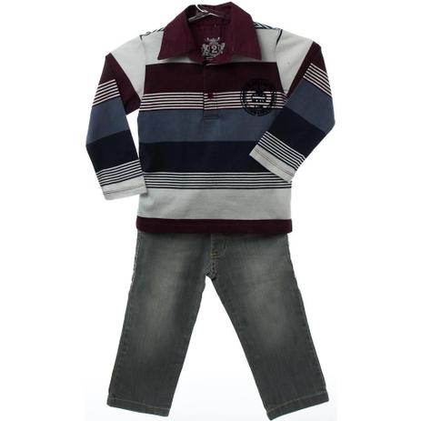 Conjunto Infantil Masculino Camiseta Polo e Calça Jeans - 1+1 Menor preço em Conjunto Infantil Masculino Camiseta Polo e Calça Jeans - 1+1