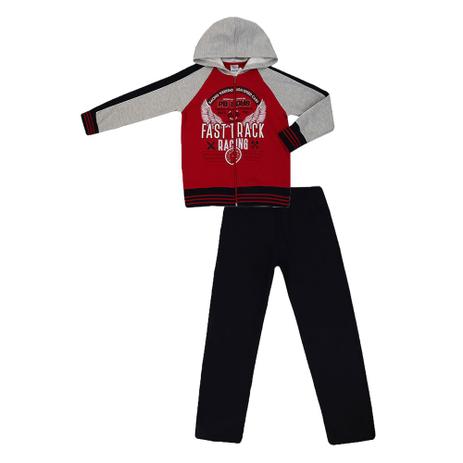 Conjunto Infantil Masculino Moletom Capuz Grand Prix Vermelho - Pulla bulla Menor preço em Conjunto Infantil Masculino Moletom Capuz Grand Prix Vermelho - Pulla bulla