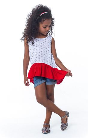 Conjunto Infantil Menina Bata Navy + Shorts Jeans- Tamanho 1 - Casa de bonecas Menor preço em Conjunto Infantil Menina Bata Navy + Shorts Jeans- Tamanho 1 - Casa de bonecas