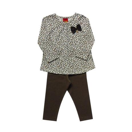 Conjunto infantil menina manga longa Cotton - Kyly Menor preço em Conjunto infantil menina manga longa Cotton - Kyly