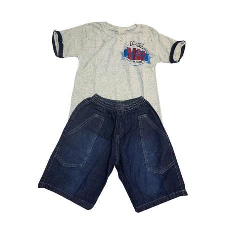 Conjunto Infantil Menino Camiseta E Shorts Jeans Marinho - Ralakids Menor preço em Conjunto Infantil Menino Camiseta E Shorts Jeans Marinho - Ralakids