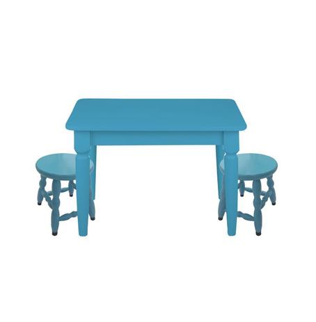 Conjunto Infantil Mesa Com 2 Bancos Azul - Flex mesas e cadeiras Menor preço em Conjunto Infantil Mesa Com 2 Bancos Azul - Flex mesas e cadeiras
