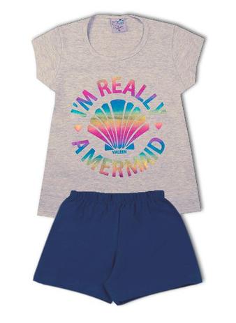 Conjunto Infantil Mescla Banana Shorts Azul Marinho - Vitalite Menor preço em Conjunto Infantil Mescla Banana Shorts Azul Marinho - Vitalite
