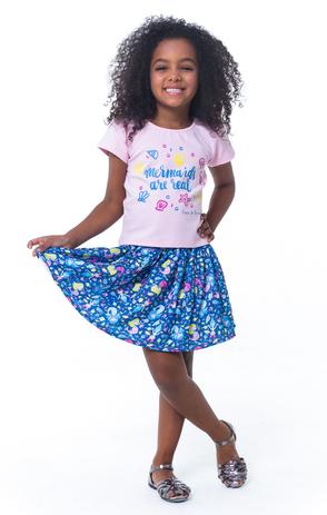 Conjunto Infantil Sereias Blusa + Saia Azul - Tamanho 2 - Casa de bonecas Menor preço em Conjunto Infantil Sereias Blusa + Saia Azul - Tamanho 2 - Casa de bonecas