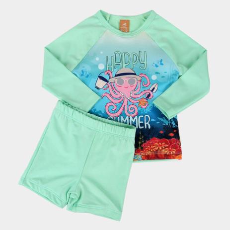 conjunto infantil com proteção uv