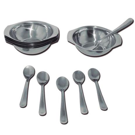 Conjunto Inox para Sobremesa com 6 Taças e 6 Colheres - Metalúrgica boz Menor preço em Conjunto Inox para Sobremesa com 6 Taças e 6 Colheres - Metalúrgica boz