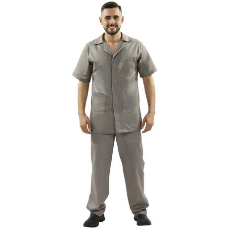 Menor preço em Conjunto Jaleco e Calça Profissional Mecânico Metalúrgico - Cinza - Wp confecções