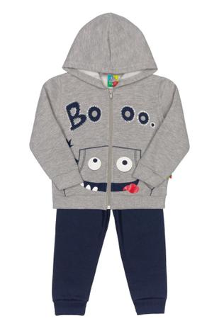 Menor preço em Conjunto Jaqueta com Capuz e Calça em Moletom Bee Loop Booo Mescla/Marinho