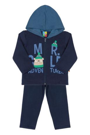 Conjunto Jaqueta com Capuz e Calça em Moletom Bee Loop Mr Cold Marinho Menor preço em Conjunto Jaqueta com Capuz e Calça em Moletom Bee Loop Mr Cold Marinho
