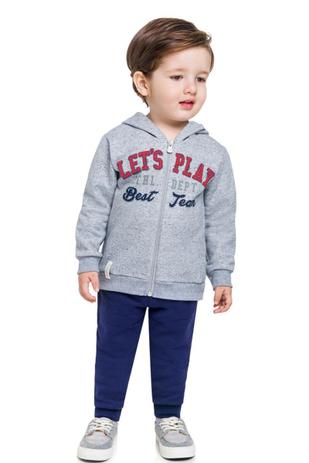 Conjunto Jaqueta Moletom Infantil Menino Cinza - Brandili Menor preço em Conjunto Jaqueta Moletom Infantil Menino Cinza - Brandili