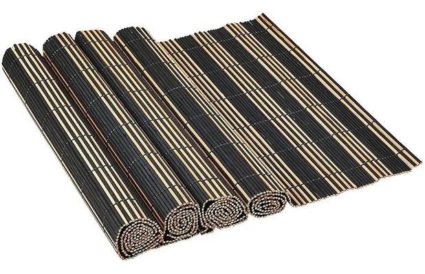 Conjunto Jogo Americano Cozinha Esteira Bambu Listrado 4 Pcs - Mimo Style Menor preço em Conjunto Jogo Americano Cozinha Esteira Bambu Listrado 4 Pcs - Mimo Style