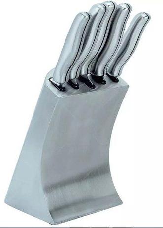 Conjunto Jogo Com 5 Facas Inox C/ Cepo Faqueiro Dinasty Menor preço em Conjunto Jogo Com 5 Facas Inox C/ Cepo Faqueiro Dinasty