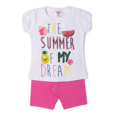 Conjunto Kids Verão Do Meu Sonho Branco - Alemara Menor preço em Conjunto Kids Verão Do Meu Sonho Branco - Alemara