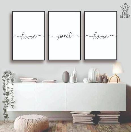 Conjunto Kit 3 Quadros Decorativos Quarto Sala Minimalista Frases Home Sweet Home Real Decora Quadro Decorativo Magazine Luiza