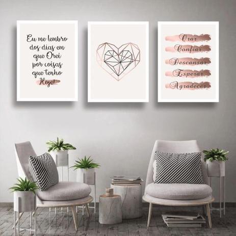 Kit Quadros Decorativos de Parede Sala Quarto Abstrato Frases 20x30cm -  Papel e Parede Adesivos - Quadro Decorativo - Magazine Luiza