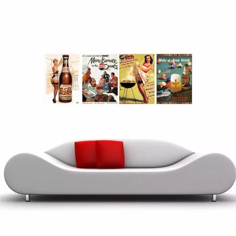 Conjunto Kit 4 Quadros Decorativo Beer Bar 40x30 - Quadros mais é ruim? Conjunto Kit 4 Quadros Decorativo Beer Bar 40x30 - Quadros mais é boa?