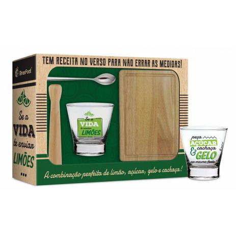 Conjunto Kit Caipirinha Com Copo, Socador, Colher E Tábua - Brasfoot Menor preço em Conjunto Kit Caipirinha Com Copo, Socador, Colher E Tábua - Brasfoot