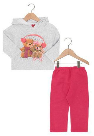 Conjunto Kyly Bebe Longo Menina Cinza Com Capuz Menor preço em Conjunto Kyly Bebe Longo Menina Cinza Com Capuz