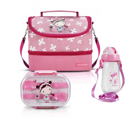 Conjunto Lancheira Térmica Pequeninos 3 Peças Rosa Hello Jacki Design Menor preço em Conjunto Lancheira Térmica Pequeninos 3 Peças Rosa Hello Jacki Design