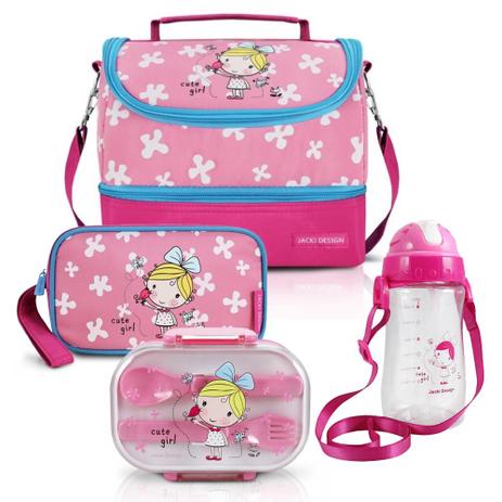 Conjunto Lancheira Térmica Pequeninos 4 Peças Pink Cut Girl Jacki Design é boa?