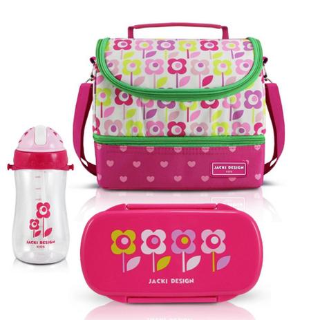 Conjunto Lancheira Térmica Sapeka 3 Peças Flor Pink Jacki Design Menor preço em Conjunto Lancheira Térmica Sapeka 3 Peças Flor Pink Jacki Design