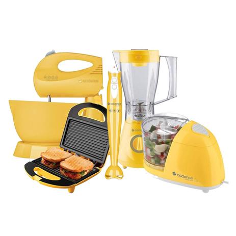Conjunto Liquidificador, Batedeira, Sanduicheira Minigril, Mini Processador e Mixer Colors 220V Cadence Amarelo é boa?