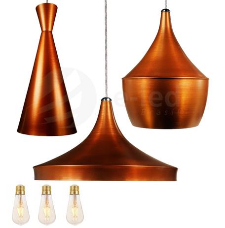 Conjunto Lustres Pendentes Tom Dixon Aluminio Cobre C 3 ST64 - E-led brasil Menor preço em Conjunto Lustres Pendentes Tom Dixon Aluminio Cobre C 3 ST64 - E-led brasil