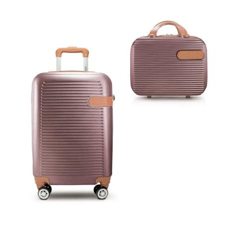 KIt de Mala Pequena e Frasqueira Love Rose com Vista Cinza - Maloa Store -  Bolsas, Necessaires, Produtos de Viagem e Maternidade!