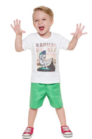 Conjunto Manga Curta Infantil Menino Branco - Brandili Menor preço em Conjunto Manga Curta Infantil Menino Branco - Brandili