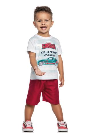 Conjunto Manga Curta Infantil Menino Branco - Elian Menor preço em Conjunto Manga Curta Infantil Menino Branco - Elian