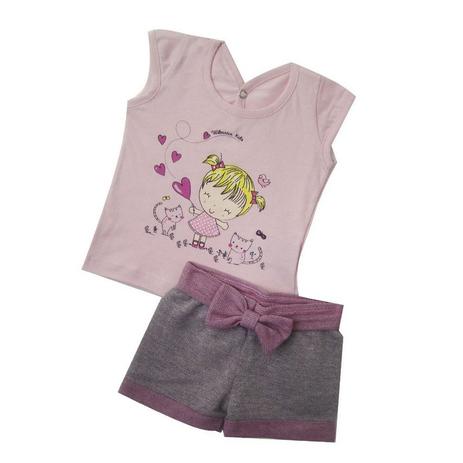 Conjunto Manga Curta Menininha - Rosa - W.kids Menor preço em Conjunto Manga Curta Menininha - Rosa - W.kids