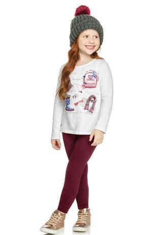Conjunto Manga Longa Infantil Menina Branco - Elian Menor preço em Conjunto Manga Longa Infantil Menina Branco - Elian