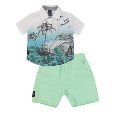 Conjunto Masculino Bebê Camisa e Bermuda Fusca - 1+1 Menor preço em Conjunto Masculino Bebê Camisa e Bermuda Fusca - 1+1