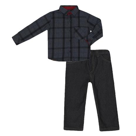 Conjunto Masculino Bebê Camisa e Calça Jeans - 1+1 Menor preço em Conjunto Masculino Bebê Camisa e Calça Jeans - 1+1